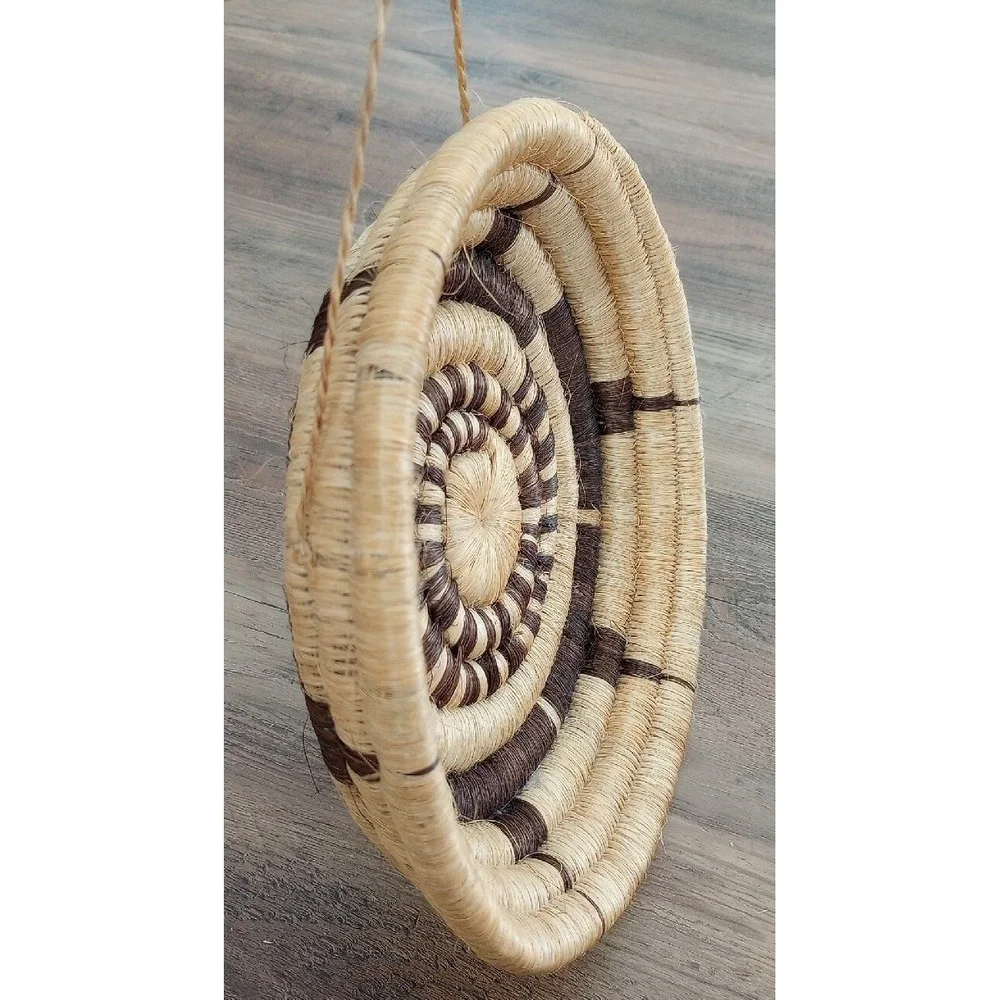 Hand Woven Coil Wall Tray Made In Kenya Natural Materials Diameter:9.5